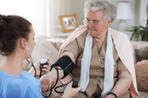 Respiratory therapist visiting a patient at home